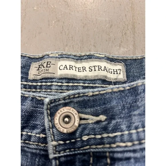 Buckle BKE Denim Straight Carter Jeans Men's Blue Denim Stretch Zip Fly - 34S - Picture 3 of 14